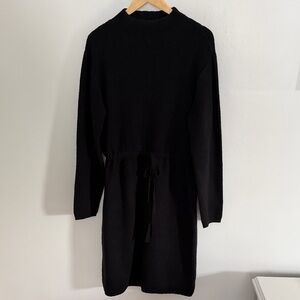 Black Knit Tie-Waist Dress - Women